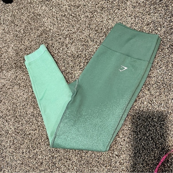 Gymshark Medium Green Ombre Leggings - Picture 1 of 9